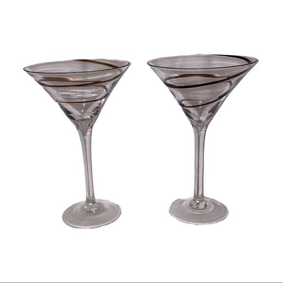 Pier 1  SWIRLINE Martini Cosmopolitan set of 2 - Picture 1 of 4